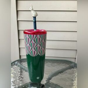 Starbucks Tumbler with Rabbit straw topper 24 oz